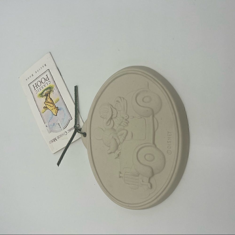 Disney Mickey Mouse and Donald Duck Ceramic Mold with Pooh Recipe Book Tag